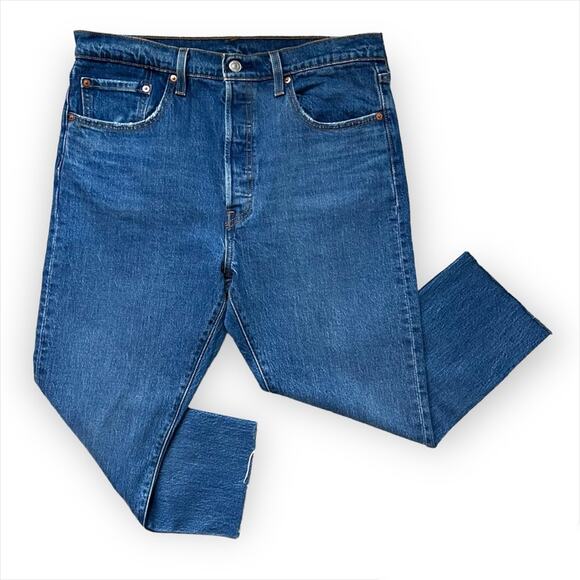 Levi’s 501 Skinny Blue High Rise Cropped Jeans Women’s Size 32 x 28 - Picture 1 of 10